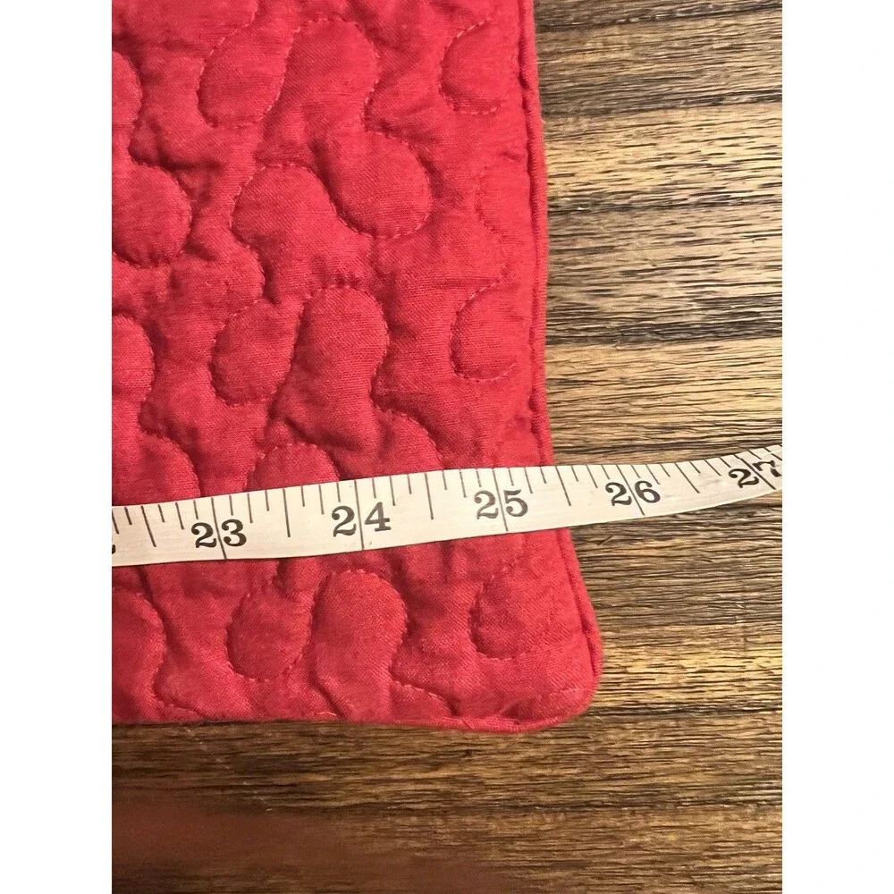 2 Ikea ALINA Cushion Pillow Covers red Cotton Quilted Euro Shams 26 x 26